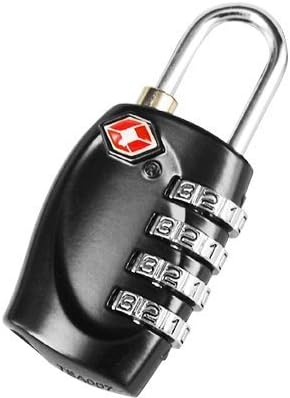 MGM All Metal 4-dial TSA Approved Lock for Luggage, Lockers, Bikes(black)