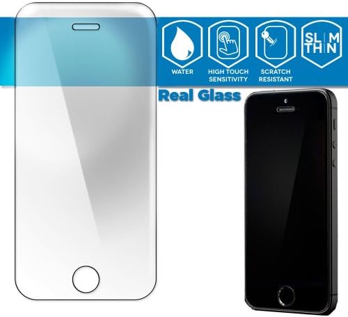 HERO GLASS 0.18mm Tempered Glass Screen Protector for iPhone 5, 5S and 5C (Made From Real Flexible Glass, Shatterproof, 2.5d Rounded Edges and Oleophobic Coating)