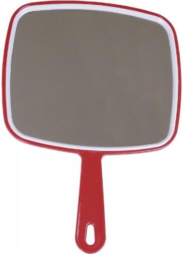 Salon Hairdressing Large Hand Held Mirror (Red)