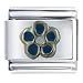 Jewelry : Blue Flower Italian Charms Bracelet Link