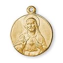 12K Gold Filled Sacred Heart of Jesus Medal and 18-inch Chain