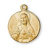 12K Gold Filled Sacred Heart of Jesus Medal and 18-inch Chain