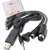 USB Flight Simulator Cable for DX5e Dx6i DX7 JR Futaba RC RealFlight Spektrum Esky FMS (practice with your RC Helicopter Controller on PC)