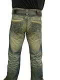 Anti Social Premium Denim Mens Jeans Vintage Blue Low Rise Button Front Five Pocket