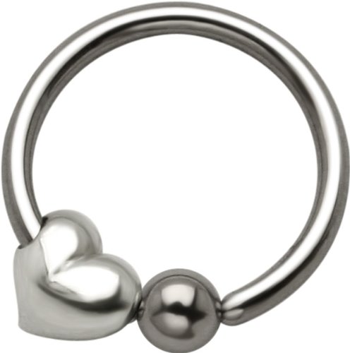 Dainty Sliding Heart Sliding Charm .925 Sterling Silver Captive Bead Ring Jewelry