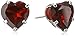 14k White Gold Gemstone Heart Stud Earrings