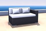 Wicker Outdoor Furniture Sectional Right Sofa ESPACE - black