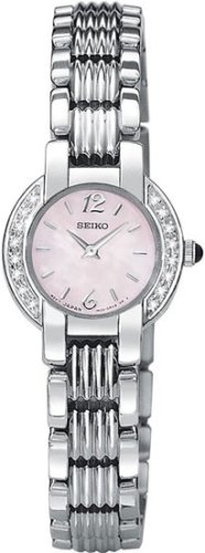 Seiko Stainless Steel Dress Watch with Diamonds SUJC41 Watch