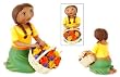 Papier mache figurine, 'Flower Vendor'