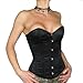 CRUSZ Vollbrust Korsett/Corsage "Black Beauty", Satin Schwarz