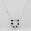 Necklace With 1.40ctw Precious Stones - Genuine Garnets and Topazes Well Made in 925 Sterling silver Length 16in