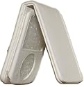 (ONE)Flip Leather Case Cover Pouch with Magnetic Closure and Mirror Inside with Clasp Strap and Belt Loop For Apple iPod Nano G3 3rd Generation 3 Gen (WHITE)