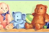Blue Fluffy Friends Wallpaper Border