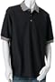 Mark VII Men's Short Sleeve Golf Shirts with Tri -Colored Stripe Trim, black, XL