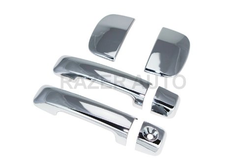 Razer Auto 2007-2014 TOYOTA TUNDRA DOUBLE CAB CHROME DOOR HANDLE COVER 4D W/O PASS KEYHOLE