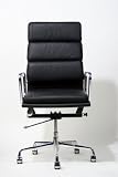 High Back Executive Office Chair in Black Leather - Ships in 24 Hours with Money Back Guarantee!