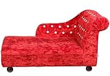 Designer Pet Furniture - Luxurious Chaise Lounge for Pets - Red Plush