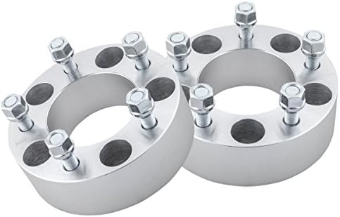 AutoBucs@ 2pcs 2" Jeep 5x5 to 5x5 Wheel Spacers 1/2" Studs for 5 Lug 5x127 Commander Grand Cherokee Wrangler 6061 T6 Alloy Aluminum