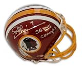 Joe Theismann Autographed/Hand Signed Washington Redskins Mini Helmet with SB XVII Champs Inscriptio