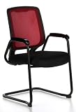 Buerostuhl24 668906 Konferenzstuhl / Freischwinger Lago 2-er Pack / 2 St&uuml;hle, schwarz / rot
