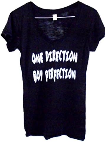 One Direction Burnout T-shirt Black White Silver Teen Women's Medium