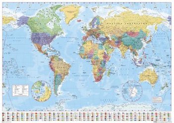 World Map Subject Poster Print, 36x24