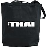 Canvas Tote Bag Black " True Thai " Thailand Country