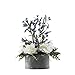 D & W Silks 174006 Cream and Pink Peonies and Wild Flowers in Planter, Off/White Blue/Green/Grey