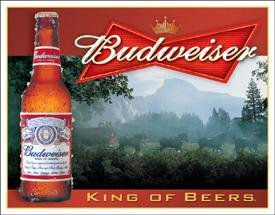 Budweiser King of Beers Tin Sign Tin Sign , 16x13