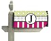 Monogram Peppy Pink & Green Polka Dot Magnetic Mailbox Cover - J