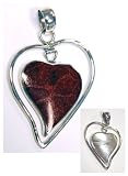 Reversible Red Corel / Mother of Pearl Heart Pendant Necklace