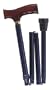 Duro-Med Adjustable Folding Fancy Cane with Derby Top Wood Handle, Blue Cyclone