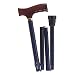 Duro-Med Adjustable Folding Fancy Cane with Derby Top Wood Handle, Blue Cyclone