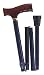 Duro-Med Adjustable Folding Fancy Cane with Derby Top Wood Handle, Blue Cyclone