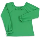 Chez Ami by Patsy Aiken Designs Girls Knit Raglan Sleeve Ruffle Top Green