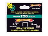 Arrow Fastener 206 3/8-Inch T20 Narrow Flat Crown Staples (1,000-Pack)