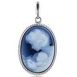 14K White Gold New Arrival Oval Cameo Pendant