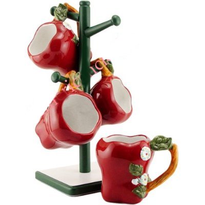 Childrens Toyshop  Kitchen & Housewares : Apple Coffee Mugs Tree Stand