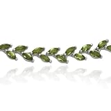 Sterling Silver Leaf Design Peridot Necklace