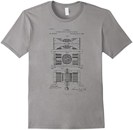 Men's Nikola Tesla dynamic electric machine invention patent shirt XL Slate