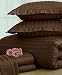 Charter Club Damask Stripe 500 Thread Count King Duvet Cover Chocolate (Clearance)