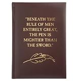 Quoted "Pen Is Mightier" Journal, Fully Embossed