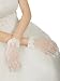 Artwedding Voile Wrist Wedding Gloves with Sequined Lace,Ivory,One Size