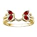 Diamond and Created Ruby Ring Wrap Enhancer set in 14k Yellow Gold (0.43 ct. twt)