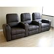 3 Seat Black Leather Theatre Seating By Wholesale Interiors