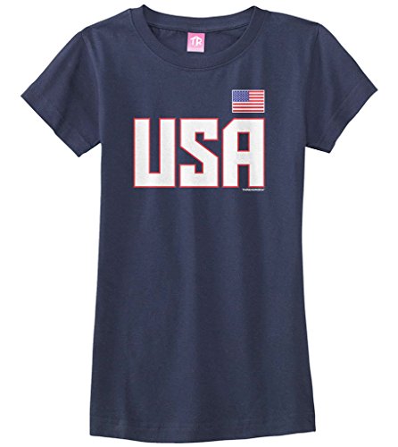Threadrock Big Girls' USA National Team Fitted T-Shirt