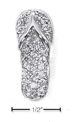 Flip-Flop Pendant Pave CZ Insole Plain strap