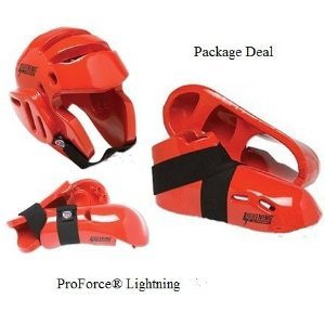 Lightning Red Karate Sparring Gear Package Deal - Child Small On Sale