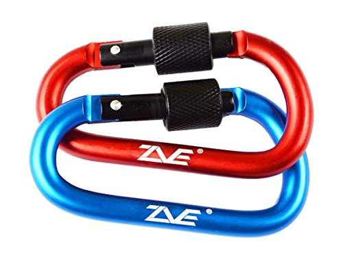 Aluminum Alloy D Ring Shape Buckle, Super-handy Spring Snap Key Chain Clip Hook Screw Lock Buckle, Idea for Outdoor Use 2PCS/5PCS/10PCS