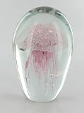 Pink Jellyfish Glass Art Statue Paperweight Bathroom Decoration